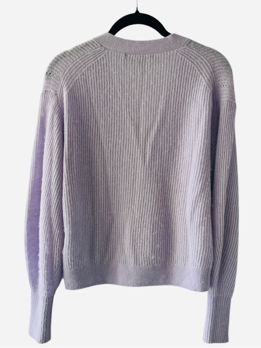 Quince Baby Alpaca Wool Cropped Cardigan Lilac Lavender S - Picture 3 of 7
